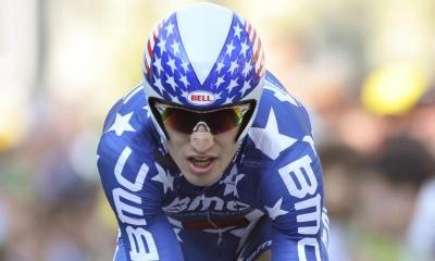 Taylor Phinney è la prima maglia rosa del Giro d'Italia 2012. L'americano della Bmc ha vinto il crono prologo di Herning, in Danimarca
