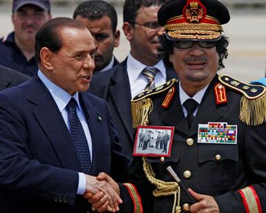 Anche la questione libica è stata trattata dal Cavaliere alla sua maniera, forse in maniera troppo goliardica...
