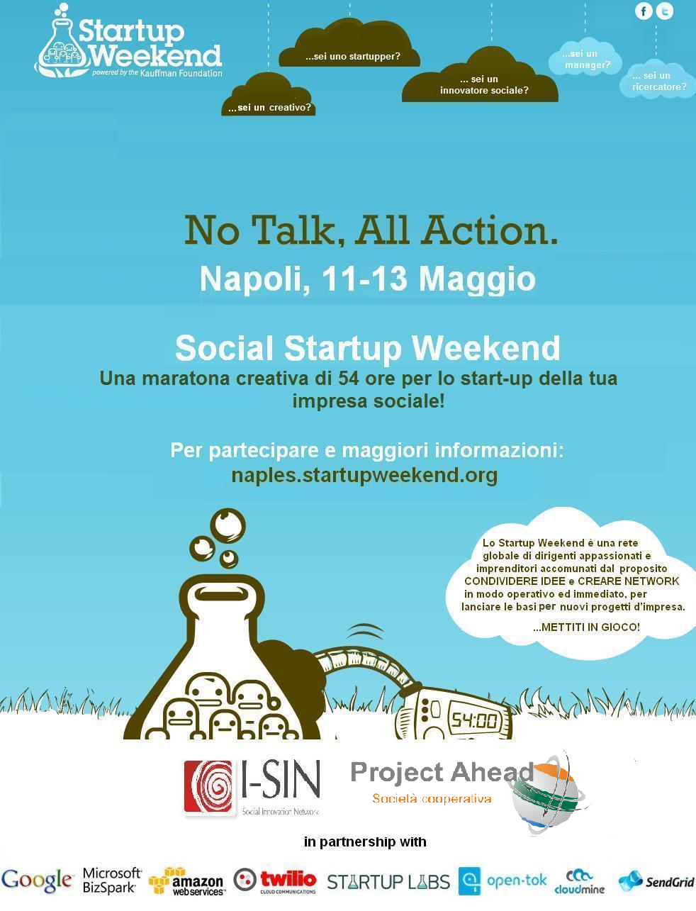 Dall’11 al 13 Maggio 2012, si svolgerà  per la prima volta in Italia, la nuova edizione di Startup Weekend
