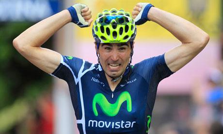 Lo spagnolo Francisco Ventoso, della Movistar, ha vinto in volata la nona tappa del Giro d’Italia 2012. Ryder Hesjedal resta in maglia rosa
