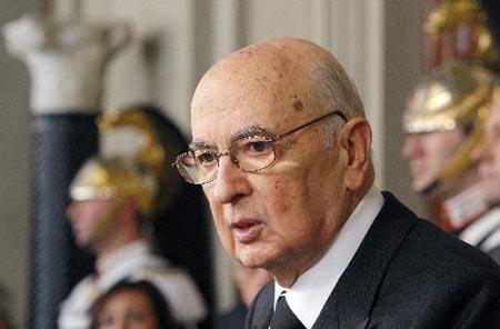 Il Presidente della Repubblica Giorgio Napolitano inaugura la mostra delle Poste italiane e commenta i risultati elettorali
