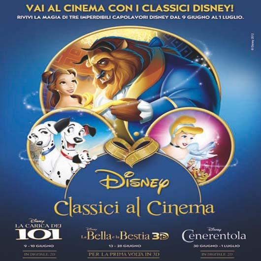 <em>“La carica dei 101”</em>, <em>“La Bella e la Bestia”</em>, e <em>“Cenerentola”</em>. Tre grandi classici di Walt Disney che tornano sul grande schermo tra giugno e luglio in versione rimasterizzata ad alta definizione