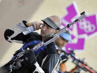 Niccolò Campriani ha conquistato l’argento nella carabina da dieci metri ai Giochi Olimpici di Londra 2012
