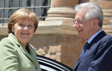 Oggi a Roma si sono incontrati il Presidente del Consiglio Mario Monti e la cancelliera tedesca Angela Merkel
