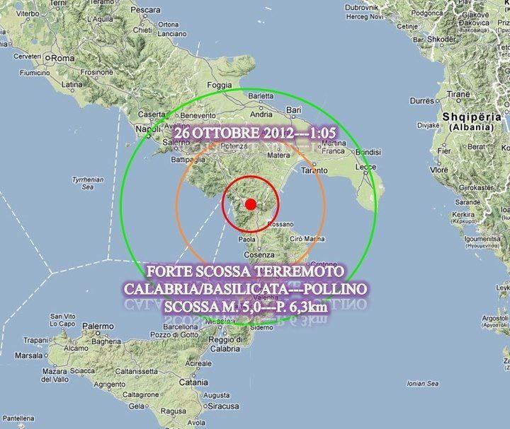 Una forte  scossa di terremoto è stata registrata alle 01,05 nella zona del Pollino seguita da oltre 100 scosse di assestamento
